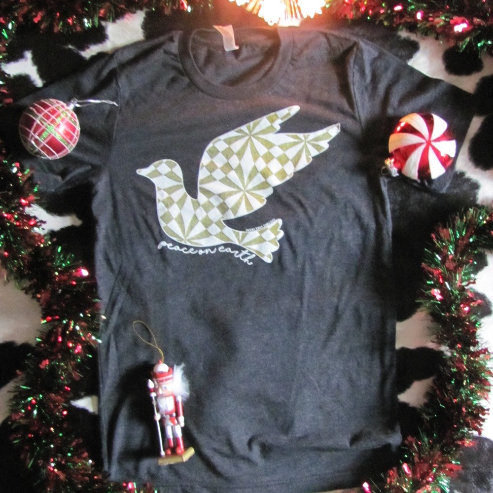 BELLA COTTON LADIES PEACE ON EARTH CHRISTMAS TSHIR